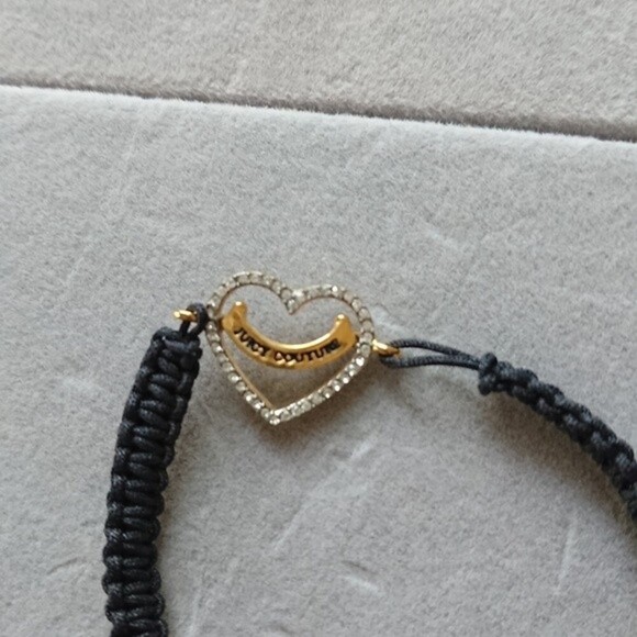 Juicy Couture black Knit Pave crystals heart Bracelet - Picture 3 of 8